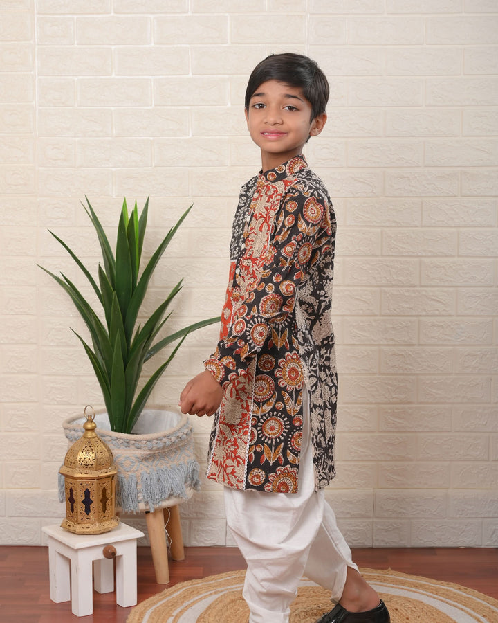 Kalamkari Patchwork Kurta with Dhoti | Made To Order