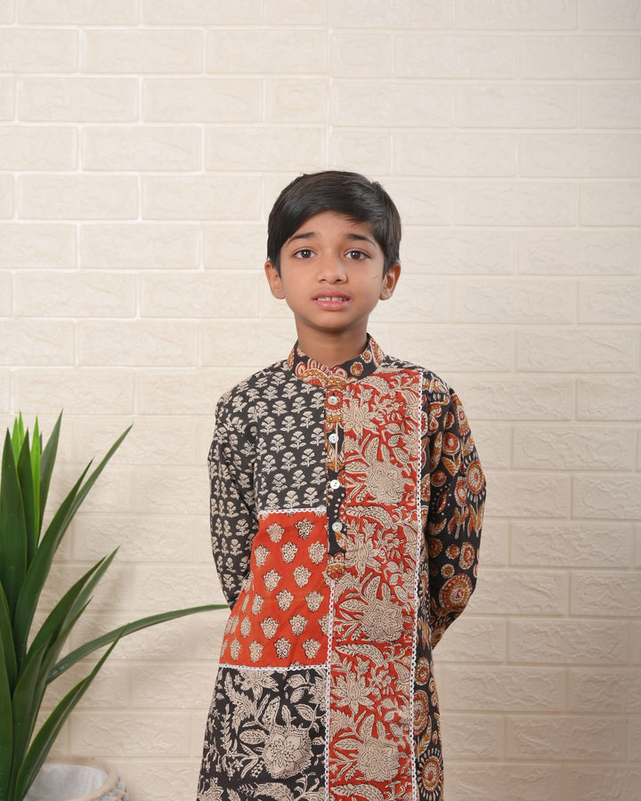 Kalamkari Patchwork Kurta with Dhoti | Made To Order