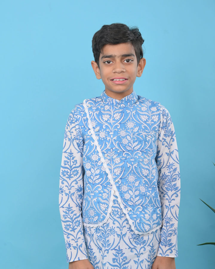 Mughal Motifs Jacket with Kurta Pajama | Made To Order