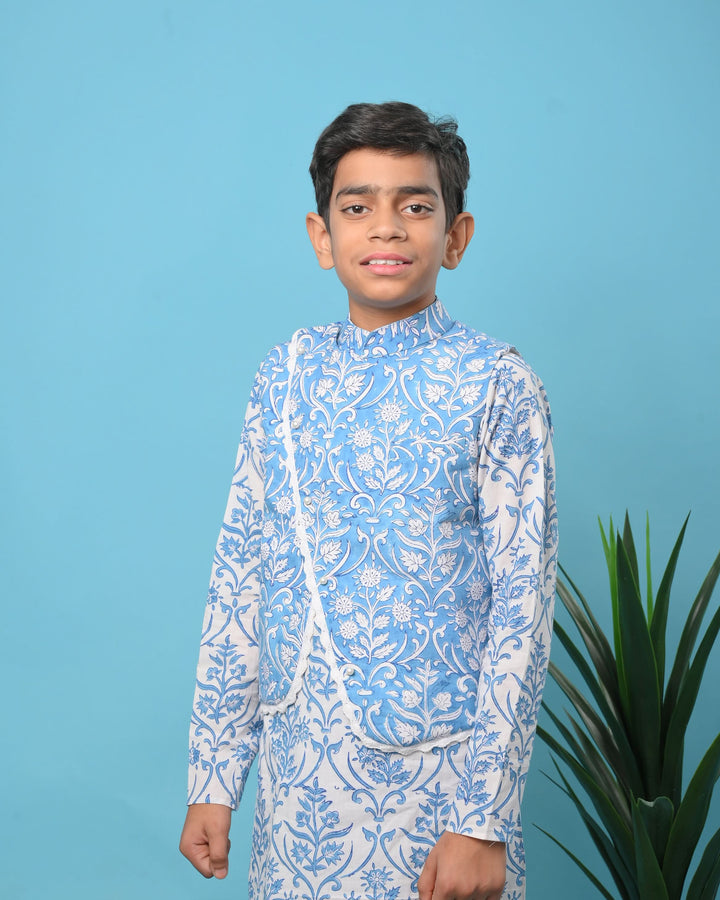 Mughal Motifs Jacket with Kurta Pajama | Made To Order