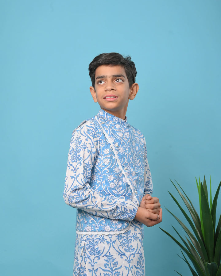 Mughal Motifs Jacket with Kurta Pajama | Made To Order