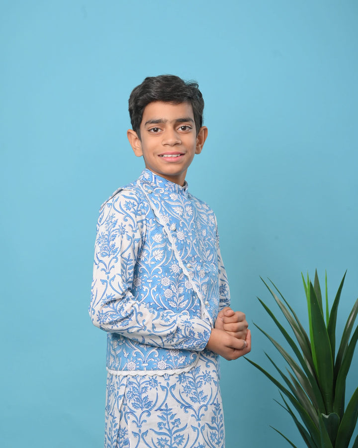 Mughal Motifs Jacket with Kurta Pajama | Made To Order