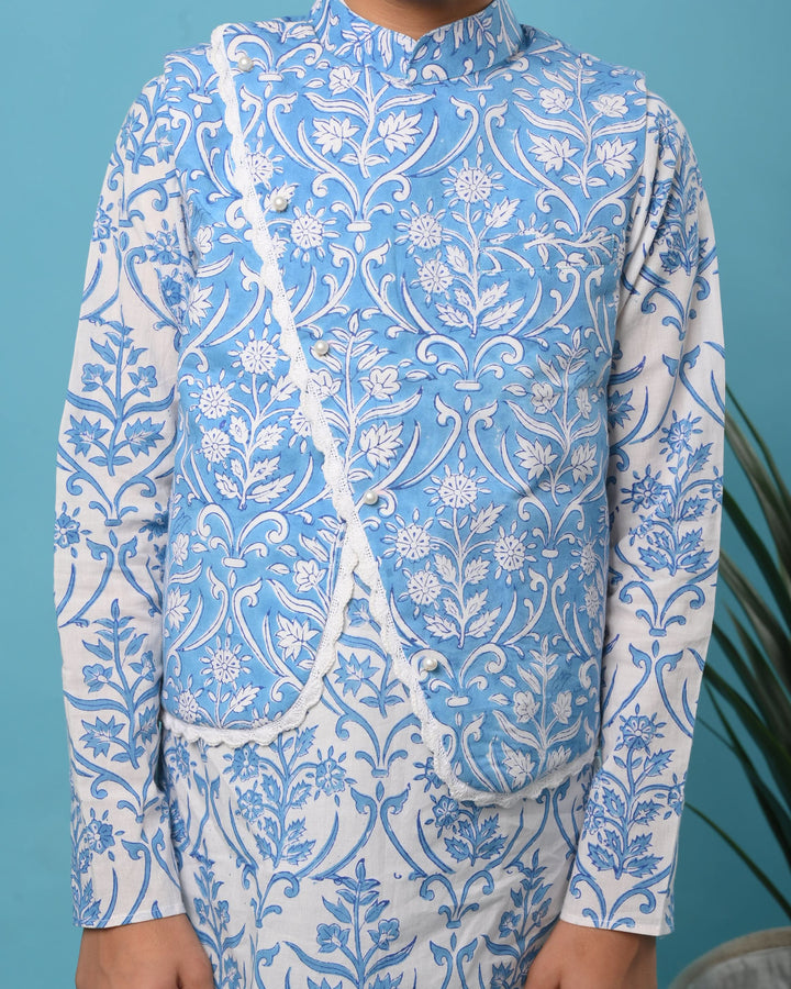 Mughal Motifs Jacket with Kurta Pajama | Made To Order