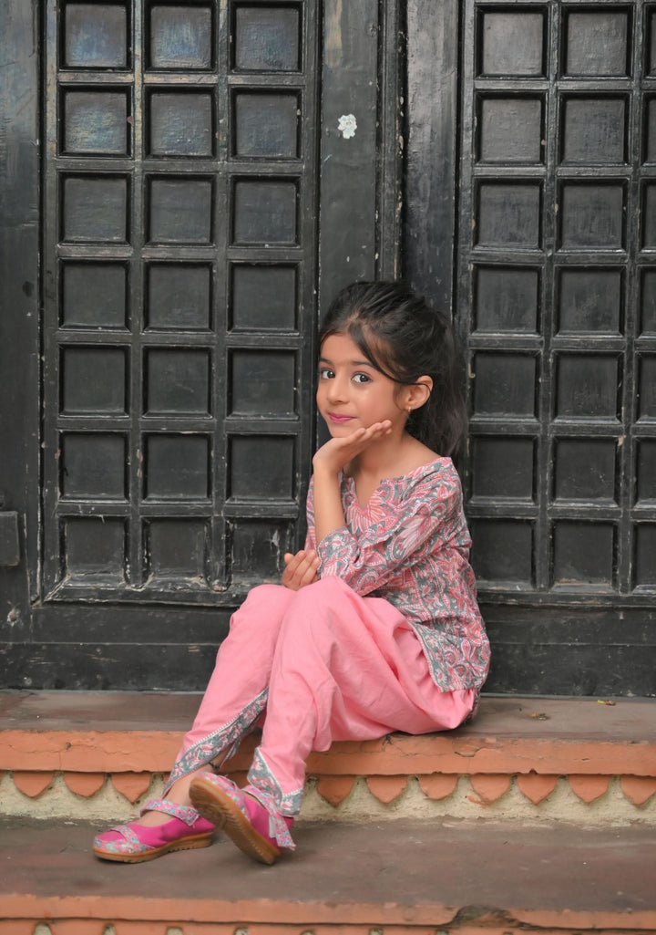 Seher block print Kurta with Dhoti pants  2 piece set for girls, twinning option available  | Shobitam Custom Shirt Made To Order