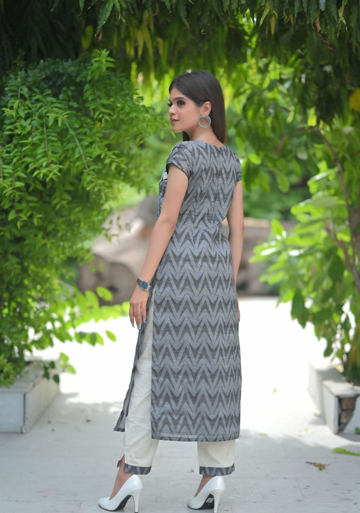 Pakshi :  Pure Cotton 2 piece Kurti with Ankle Length Pants | Made To Order