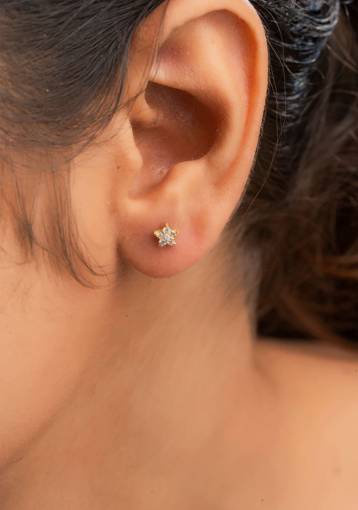 925 Silver Star shaped tiny studs | Shobitam Jewelry