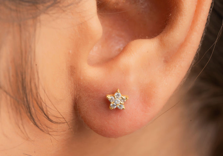 925 Silver Star shaped tiny studs | Shobitam Jewelry