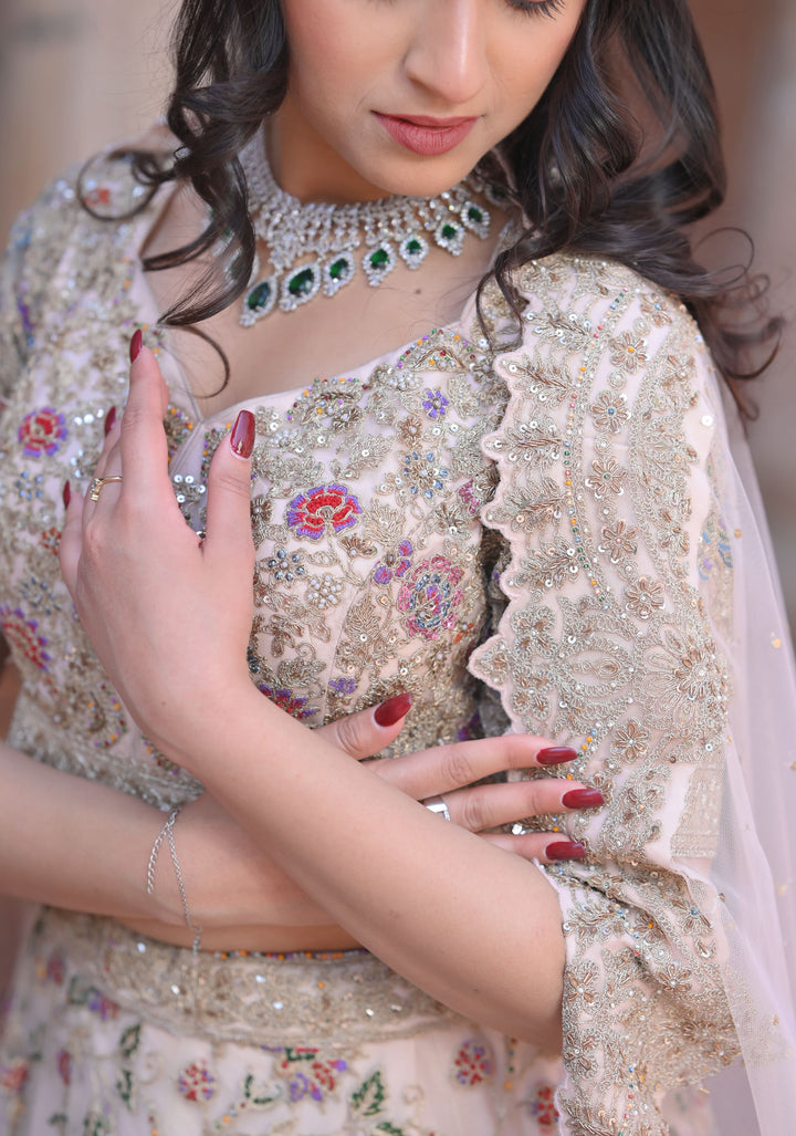 Exquisite Lehenga - Bohemian Peacock Lehenga with hand-embroidery, Customizable, Made to Order