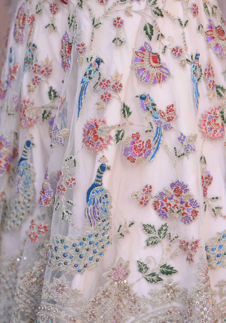 Exquisite Lehenga - Bohemian Peacock Lehenga with hand-embroidery, Customizable, Made to Order
