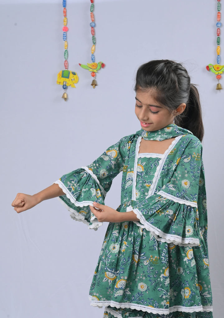 Sea Green Love Sharara | Made To Order