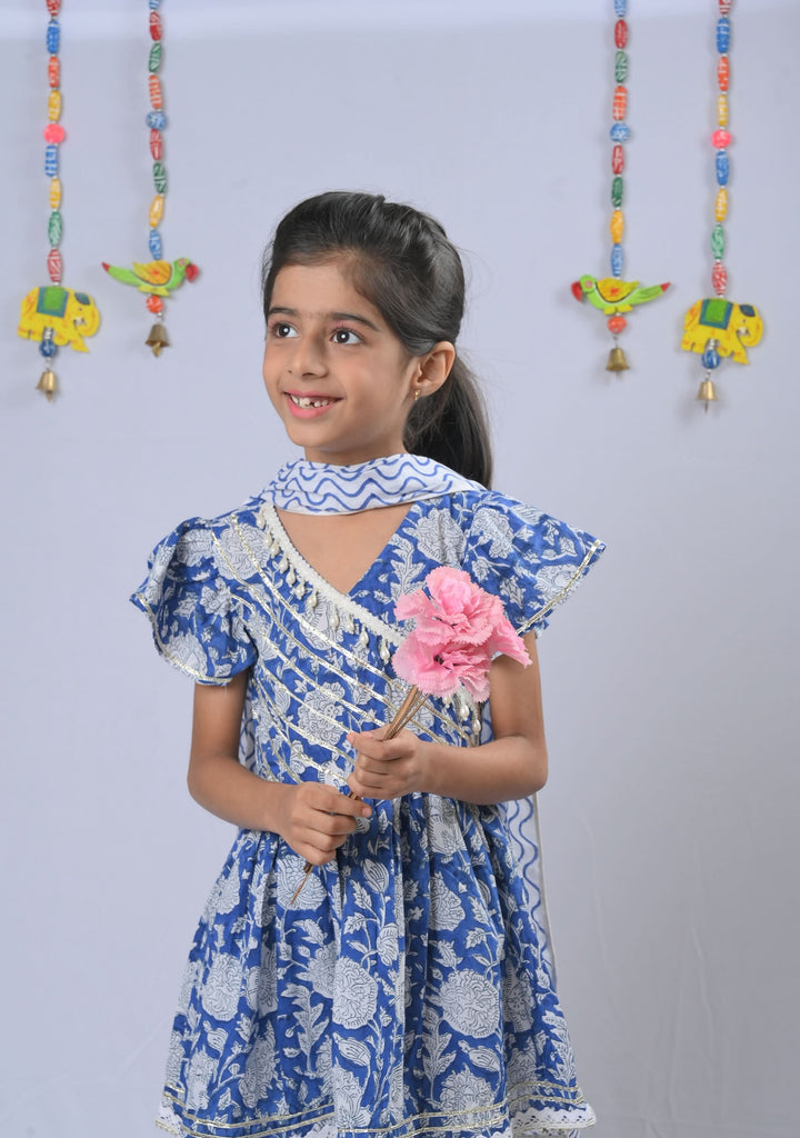 Blue Peony Sharara set | Made To Order