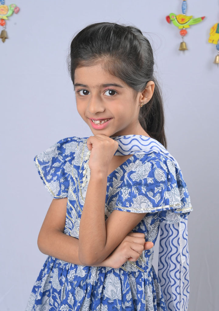 Blue Peony Sharara set | Made To Order