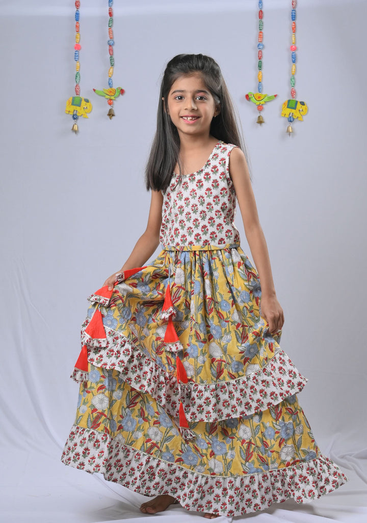 Marigold Top & Frill Skirt set | Made To Order