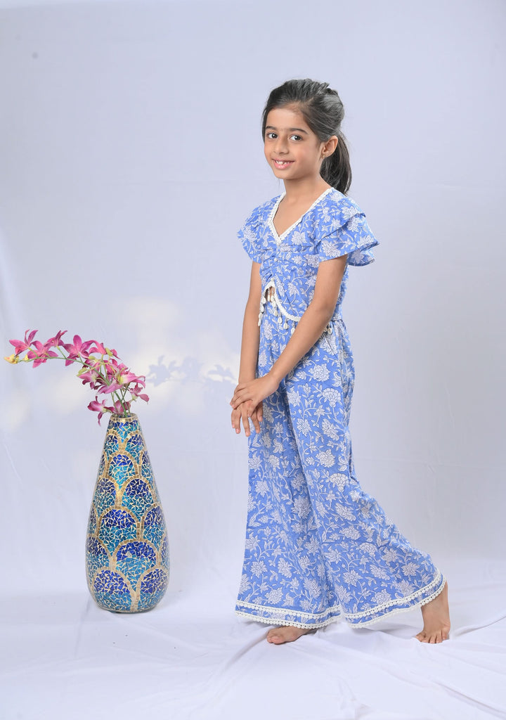 Sky of Clouds Coord Set with shell hangings in Blue | Made To Order