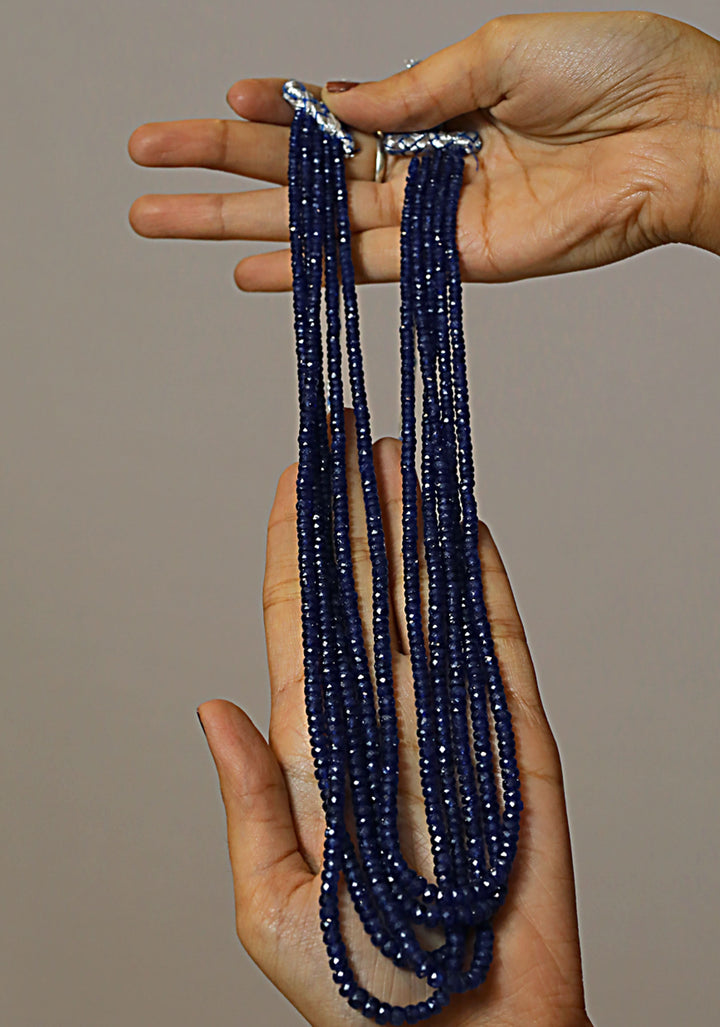5 Strand Real Multifaceted Saphire Necklace ( Approx 500 Ct weight)