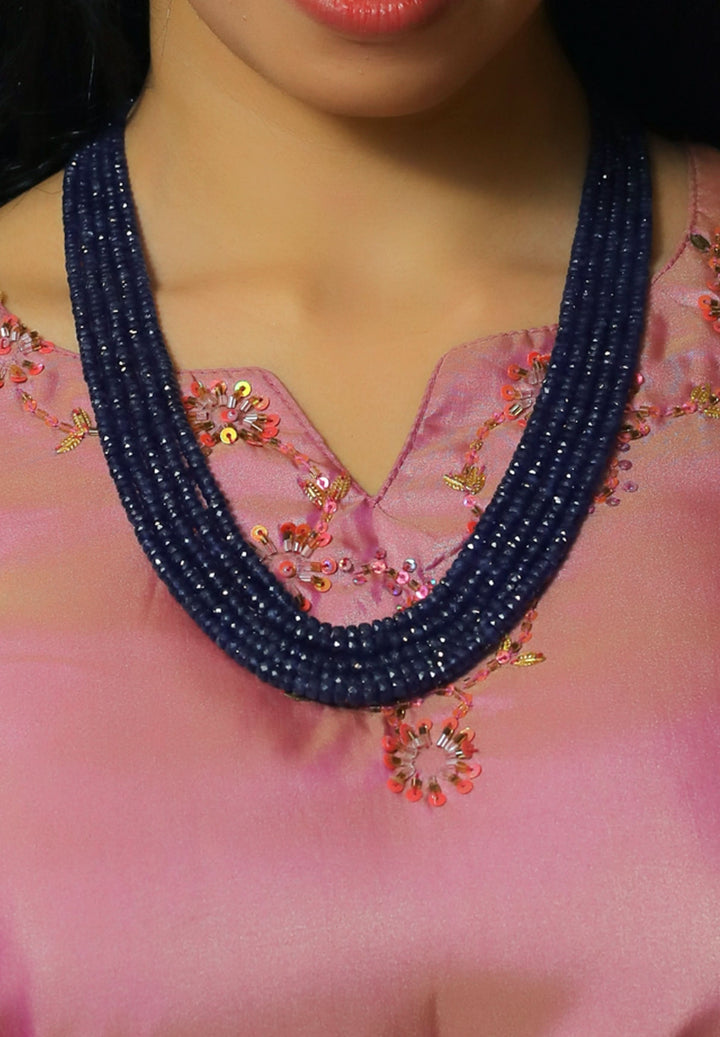 5 Strand Real Multifaceted Saphire Necklace ( Approx 500 Ct weight)