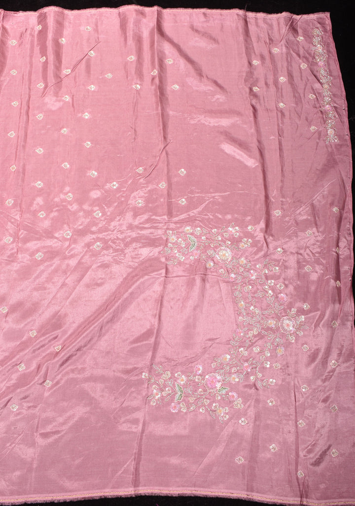 Exquisite Organza saree with Sequin and Cutdana embroidery in Mauve Pink