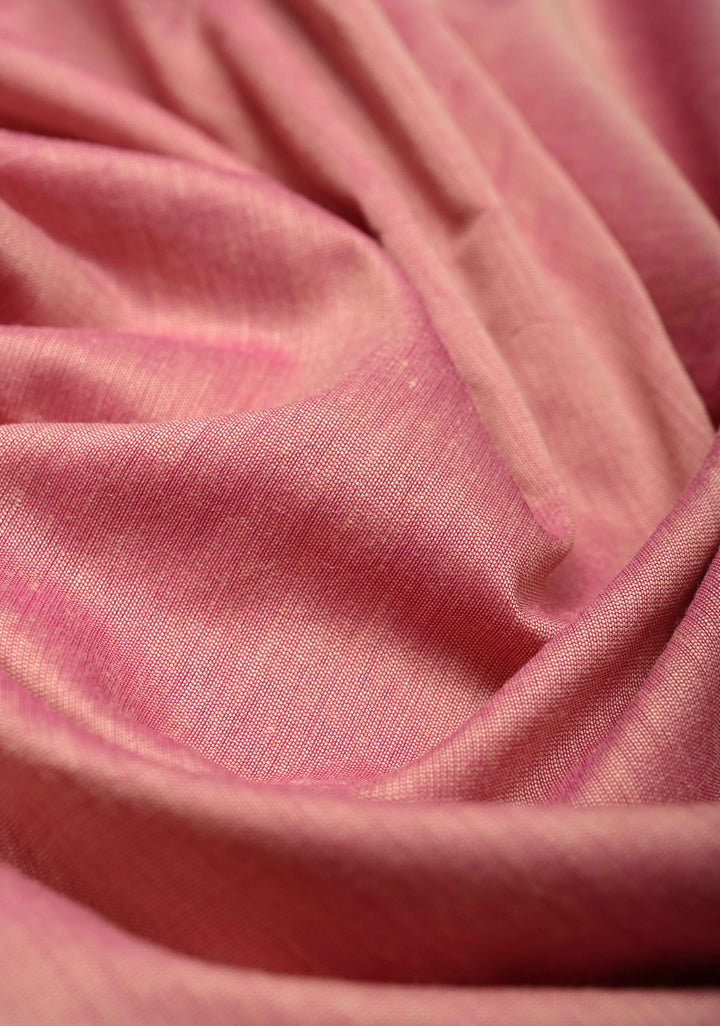 Onion Pink Venkatagiri Cotton Silk Saree with Contrast Zari Border