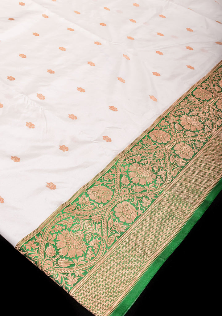 Tricolor Banarasi Pure Katan Silk saree with Blue Blouse piece | SILK MARK CERTIFIED