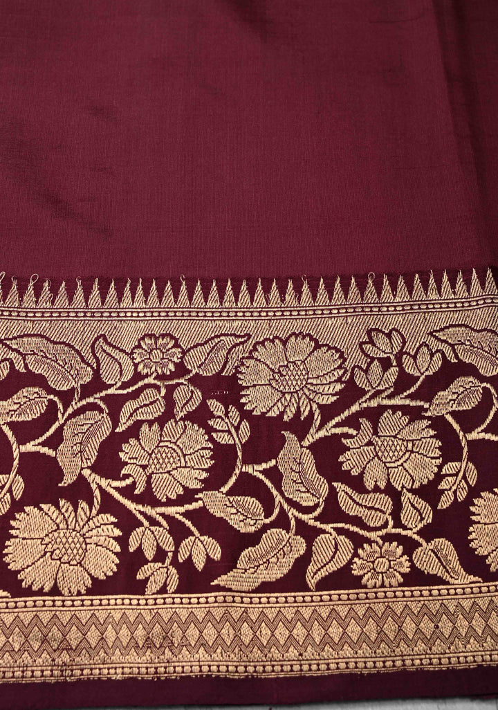 Green Dual Tone Pure Banarasi Kora Silk Saree with Zari Buttas and Contrast Zari Border | SILK MARK CERTIFIED