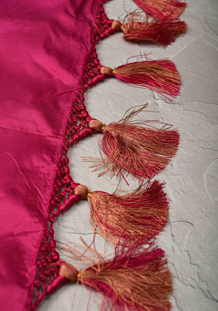 Peach Dual tone Banarasi Katan Silk Saree with Zari Buttas and Zari Border | SILK MARK CERTIFIED