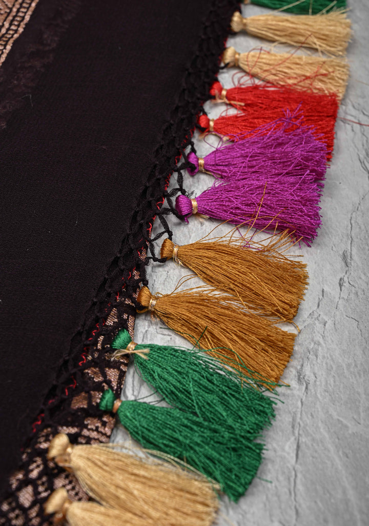 Authentic Rani Pink Hand Bandhej on Banarasi Georgette Silk Saree with Zari Buttas and Meenakari Shikargah Skirt Border  | SILK MARKED CERTIFIED