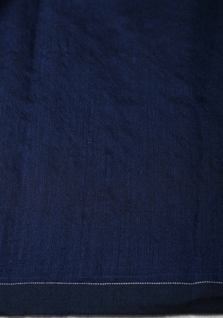 Midnight Blue Muslin Cotton Saree with Sequins Detailing