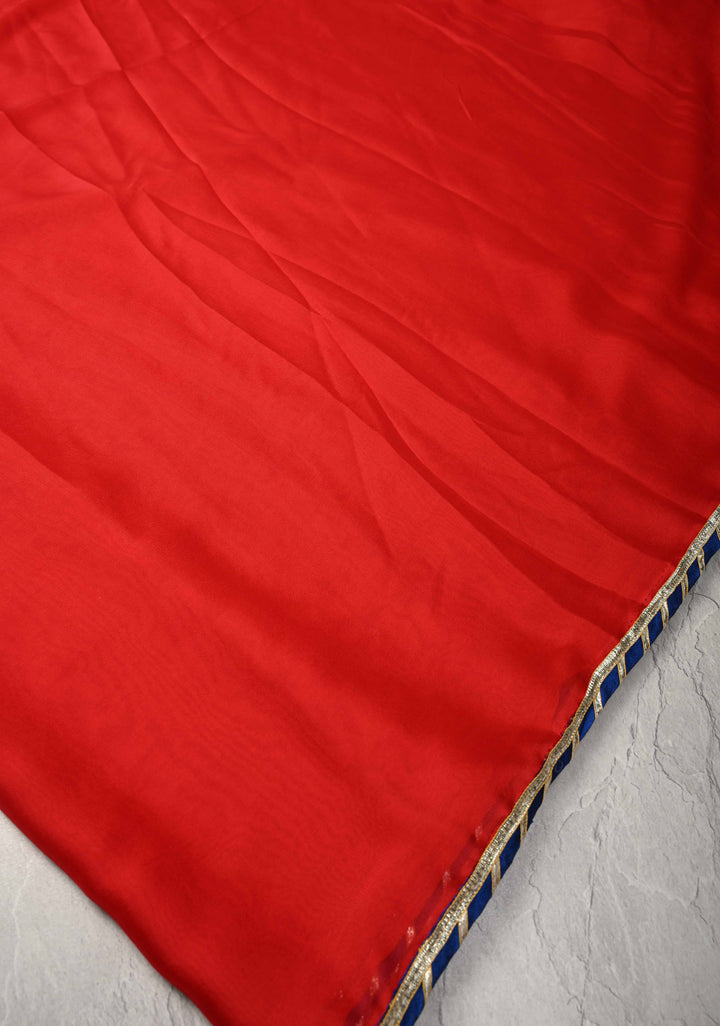 Pre-Order Floral theme  : Red Authentic Pen Kalamkari on Pure Georgette Saree with Applique Kalamakari Pallu and Extra Long Tassels