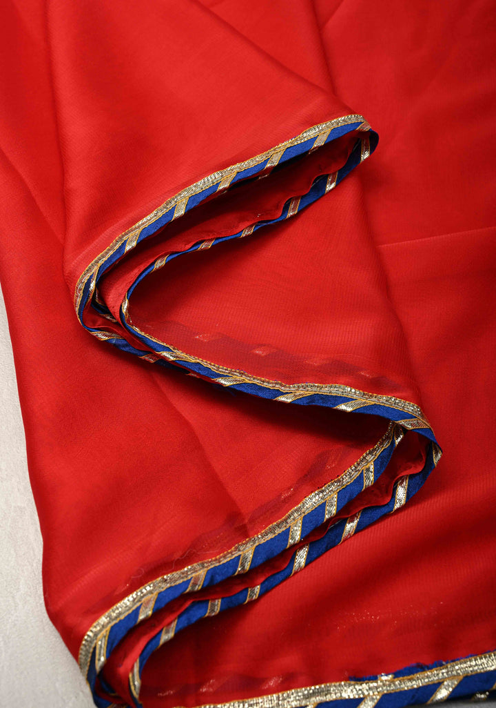 Pre-Order Floral theme  : Red Authentic Pen Kalamkari on Pure Georgette Saree with Applique Kalamakari Pallu and Extra Long Tassels