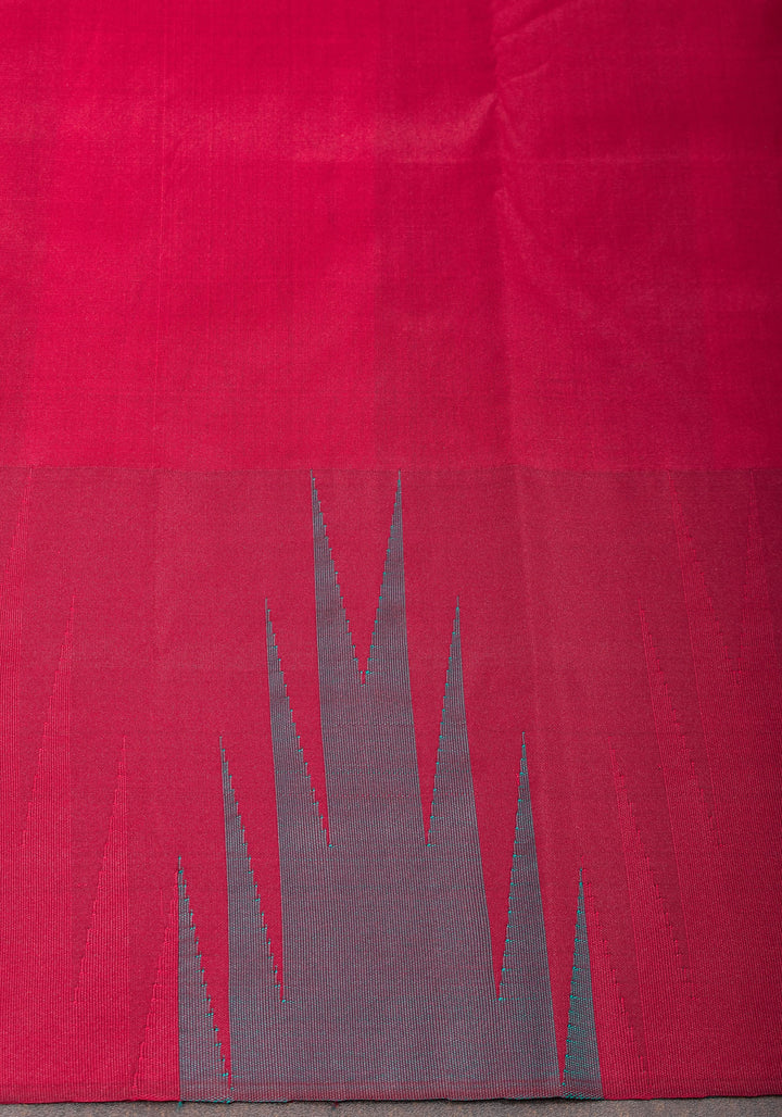 Pale Mustard Yellow Tone and Two Color Temple Border on Art Silk Saree With Double color Indian kotki design Pallu