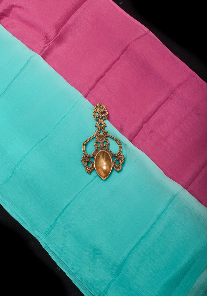 Bollywood style ombre pure chiffon in Multicolor, No Blouse Piece