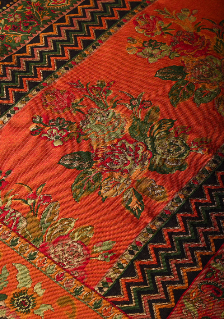 Black Rayon Saree with Kani Design and Floral Design