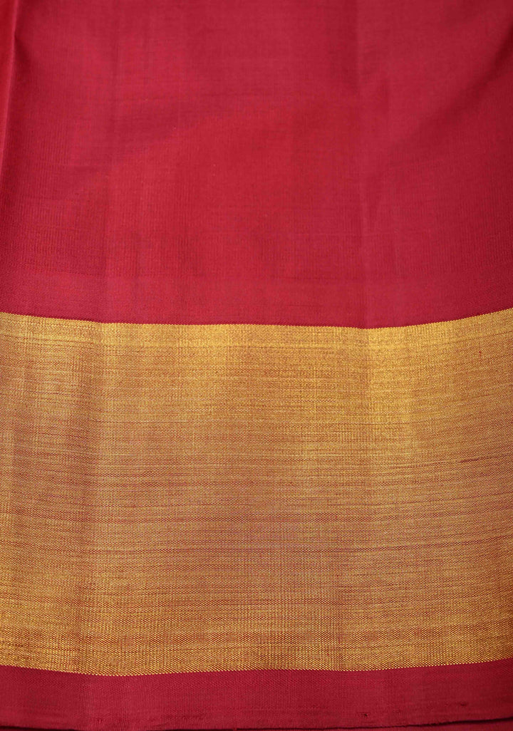 Green-Yellow Checks Kanjivaram Pure Silk Saree with Zari Border | SILK MARK CERTIFIED