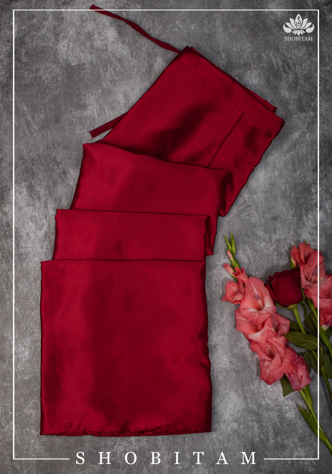 Maroon Premium Quality Petticoat for saree, in standard size.