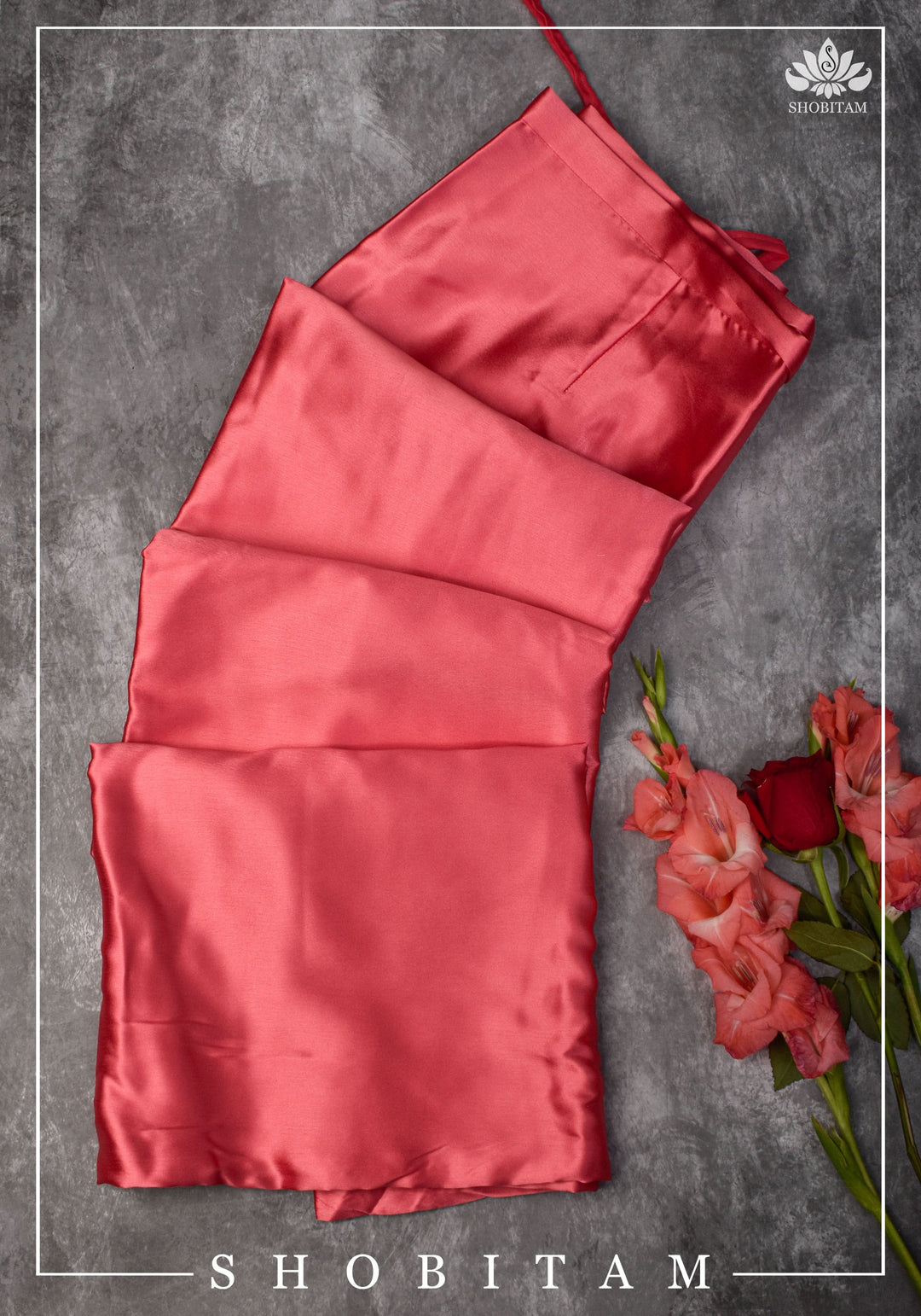 Peach Orange Premium Quality Petticoat for saree, in standard size.