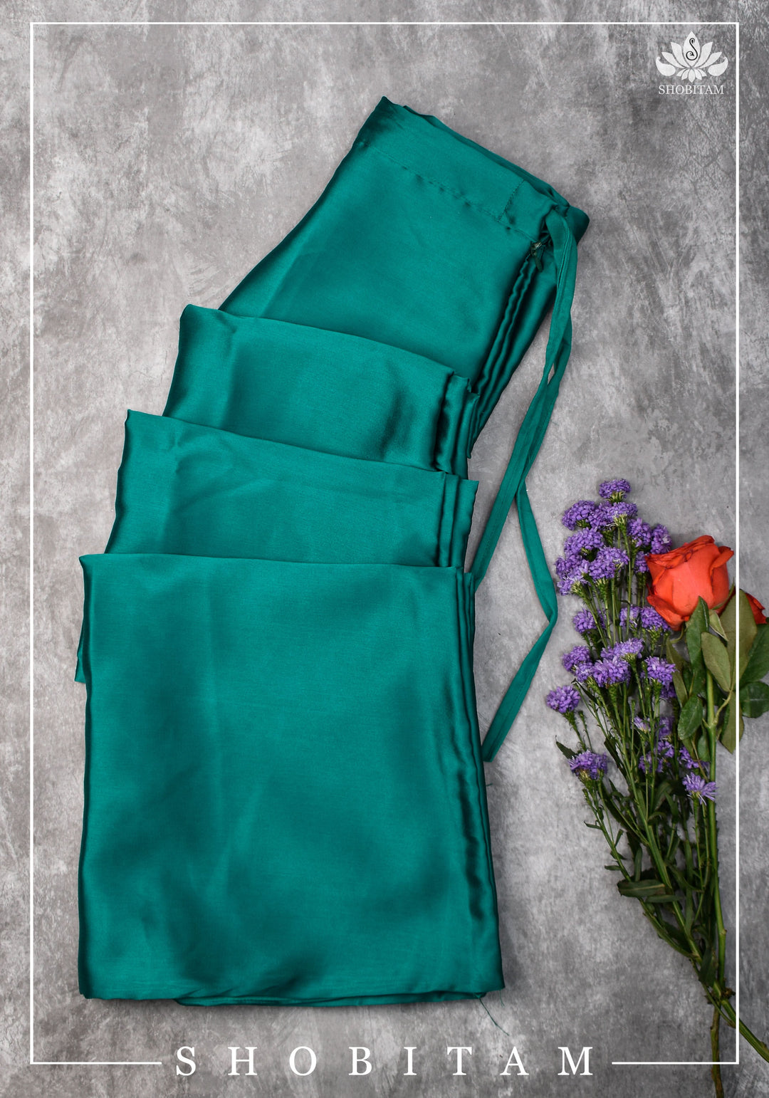 Green Petticoat in Premium Satin, 2 Ply Petticoat, Standard Size