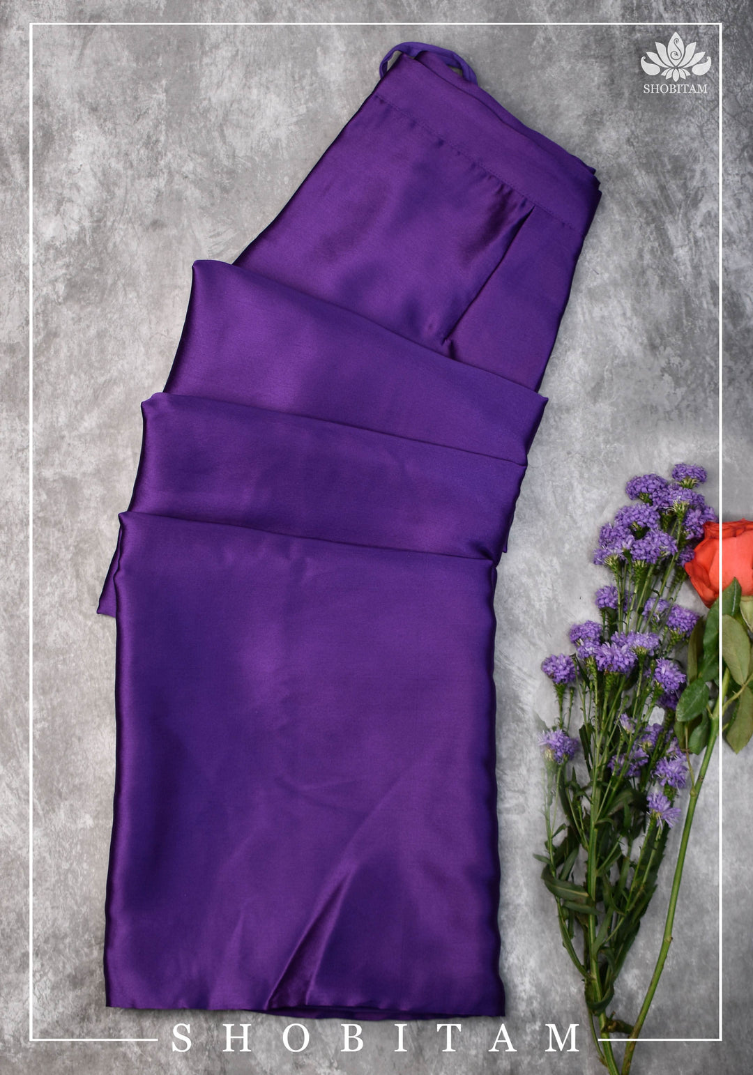 Purple Petticoat in Premium Satin, 2 Ply Petticoat, Standard Size