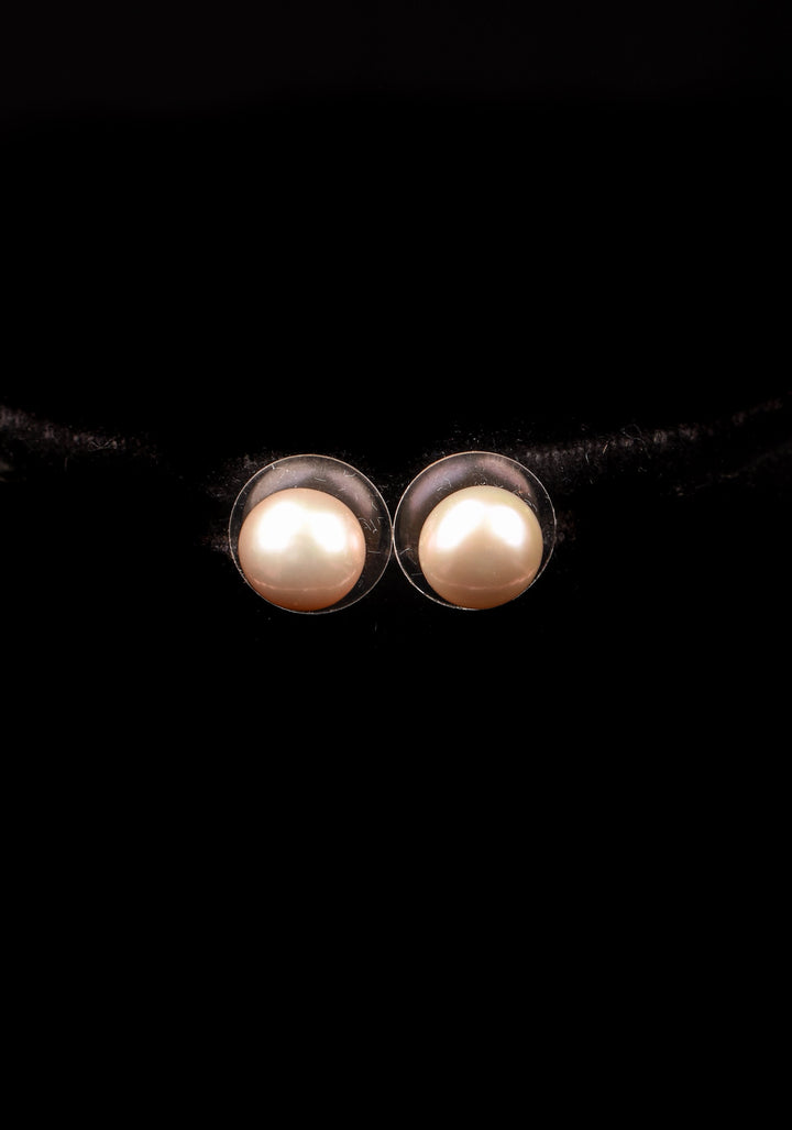 Baroque Pink Flat Pure Pearl Necklace and Earrings Set