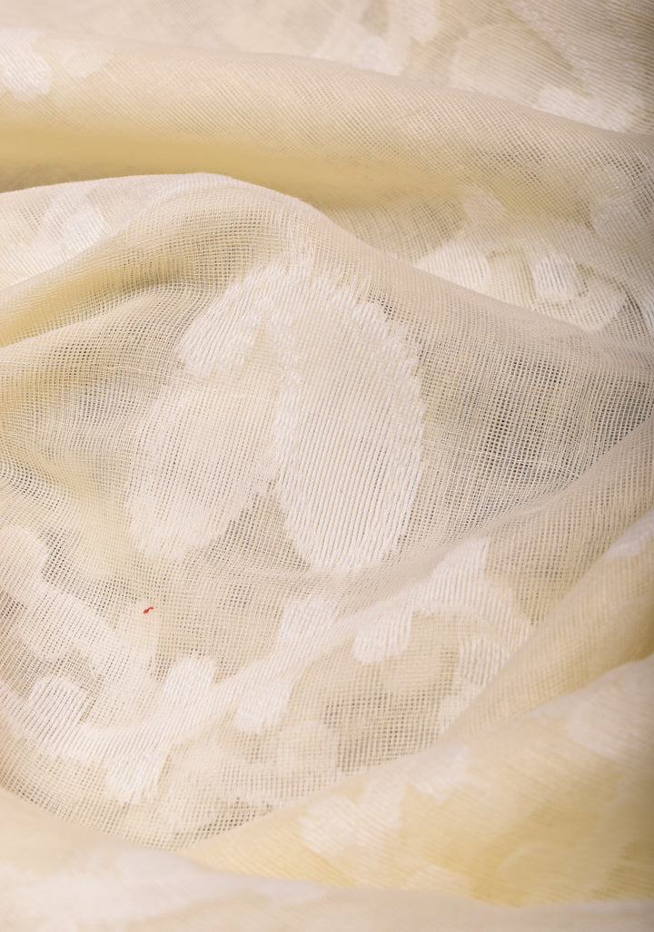 Cream Bengal Cotton saree with Jamdani style (No Blouse Piece)