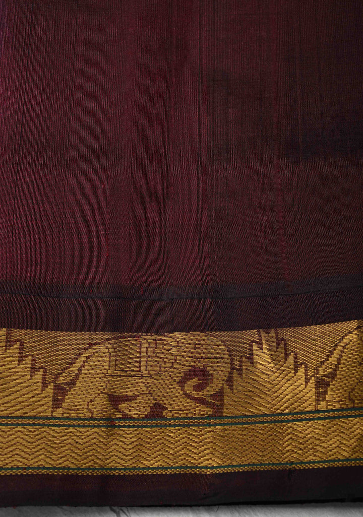 Multicolor Kanchi Silk Cotton Saree with Rangkaat Design and Contrast Zari Borders