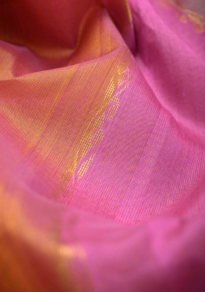 Multicolor Kanchi Silk Cotton Saree with Rangkaat Design and Contrast Zari Borders