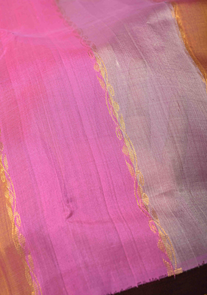 Multicolor Kanchi Silk Cotton Saree with Rangkaat Design and Contrast Zari Borders