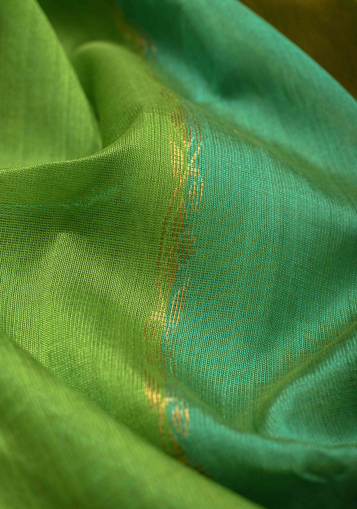 Multicolor Kanchi Silk Cotton Saree with Rangkaat Design and Contrast Zari Borders