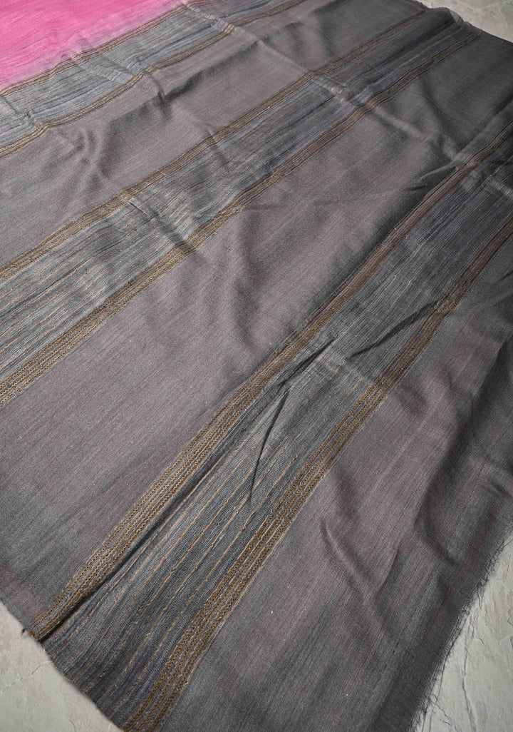 Pink Geecha Tussar Saree with woven sequins | SILK MARK CERTIFIED