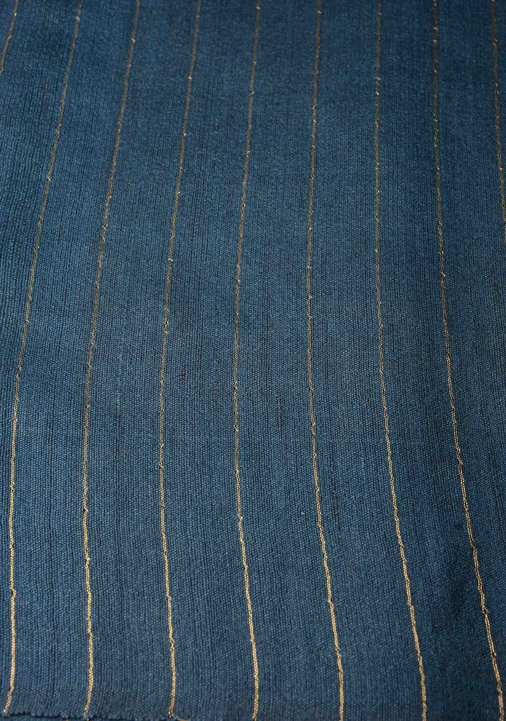 Teal Geecha Tussar Saree with woven sequins | SILK MARK CERTIFIED