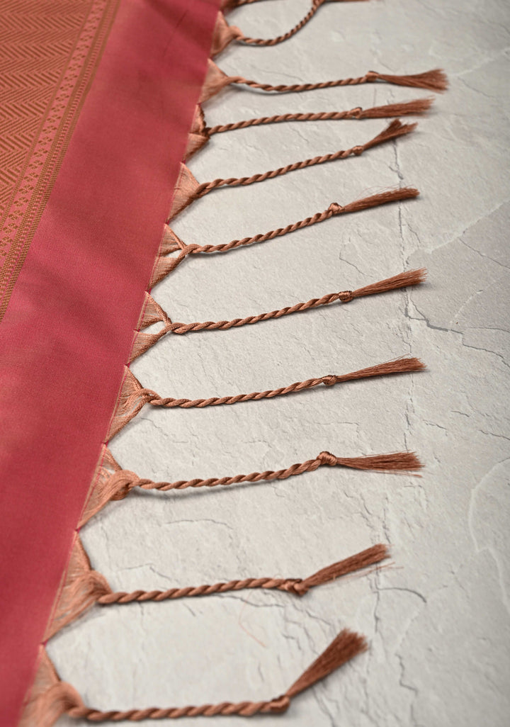 Peacock Blue Dual tone Kanchi Semi Silk Saree with Zari Buttas and Mandala Motifs on Border