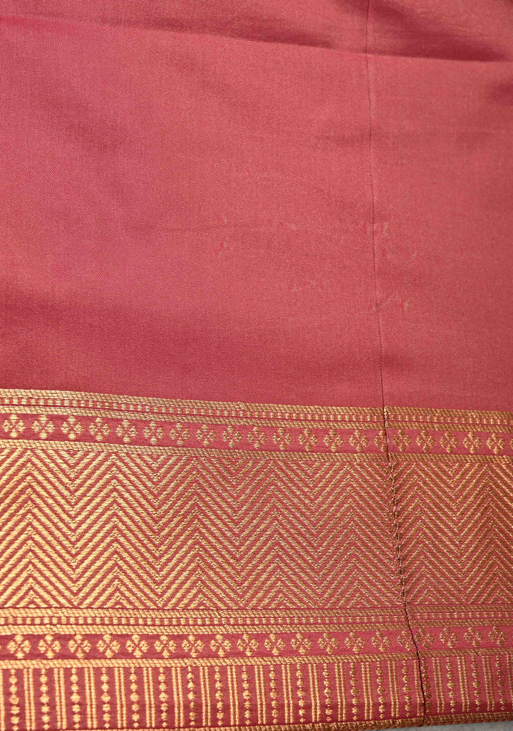 Peacock Blue Dual tone Kanchi Semi Silk Saree with Zari Buttas and Mandala Motifs on Border