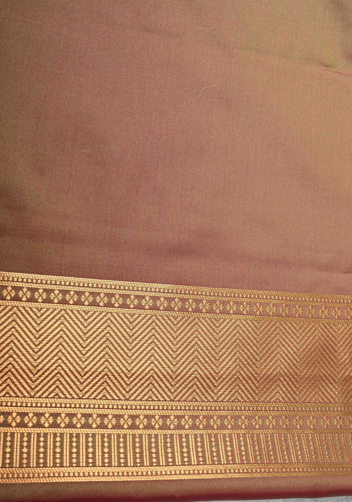 Blue Dual tone Kanchi Semi Silk Saree with Zari Buttas and Mandala Motifs on Border