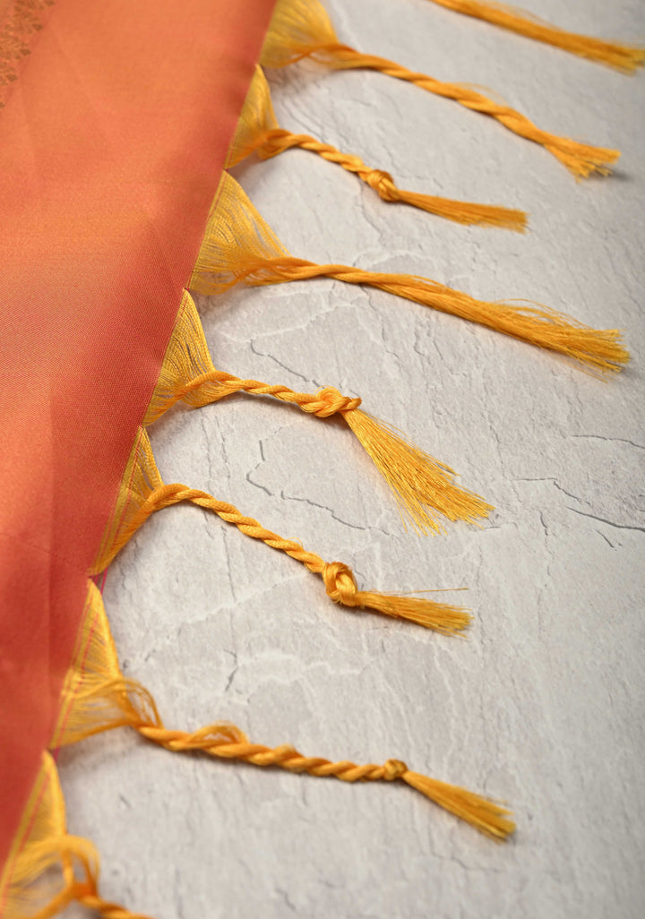 Blue Dual tone Kanchi Semi Silk Saree with Alfi Floral Buttas and Zari Border