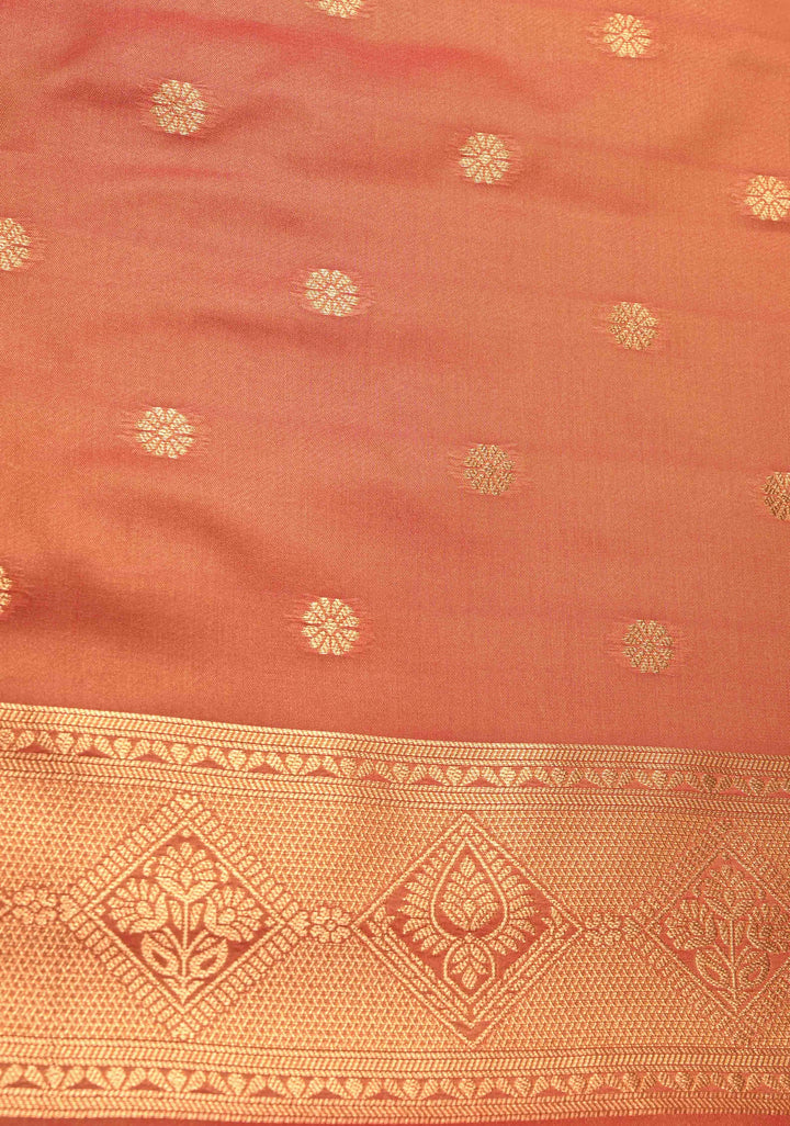 Blue Dual tone Kanchi Semi Silk Saree with Alfi Floral Buttas and Zari Border